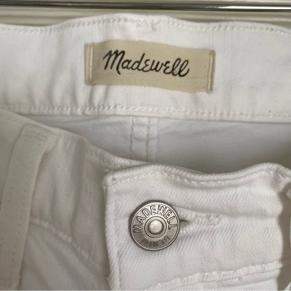 MADEWELL The Mid Rise Perfect Vintage Straight Jeans in White Size 27 - Picture 8 of 10